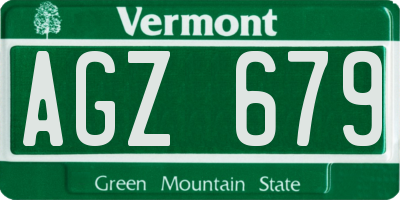VT license plate AGZ679