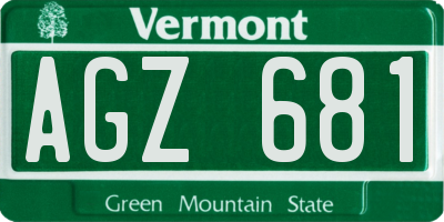 VT license plate AGZ681