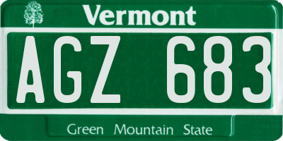 VT license plate AGZ683
