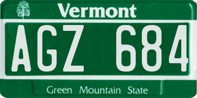 VT license plate AGZ684