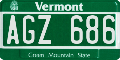 VT license plate AGZ686