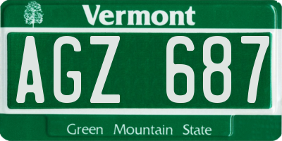 VT license plate AGZ687