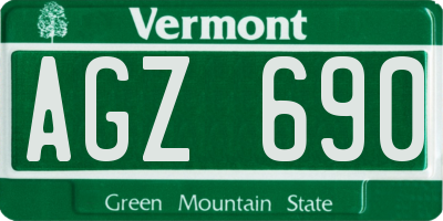 VT license plate AGZ690