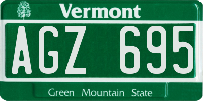VT license plate AGZ695