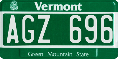 VT license plate AGZ696