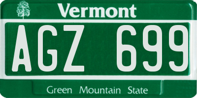 VT license plate AGZ699