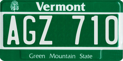 VT license plate AGZ710
