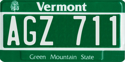 VT license plate AGZ711