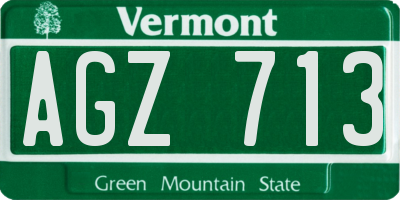 VT license plate AGZ713