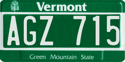VT license plate AGZ715