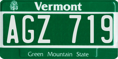 VT license plate AGZ719