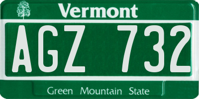VT license plate AGZ732
