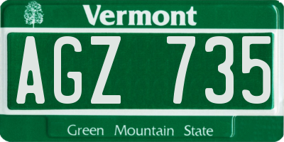 VT license plate AGZ735