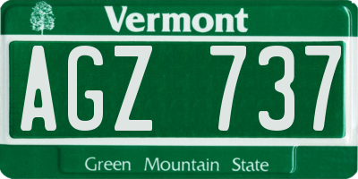 VT license plate AGZ737