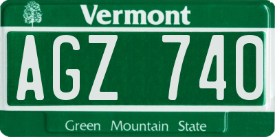 VT license plate AGZ740