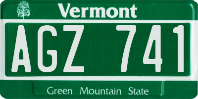 VT license plate AGZ741