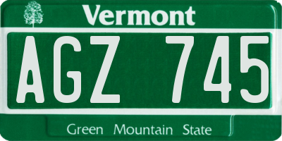 VT license plate AGZ745