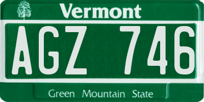 VT license plate AGZ746