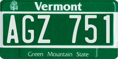 VT license plate AGZ751