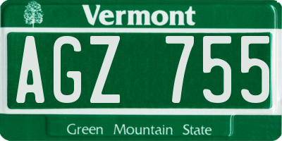 VT license plate AGZ755