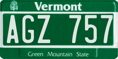 VT license plate AGZ757