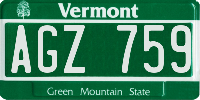 VT license plate AGZ759