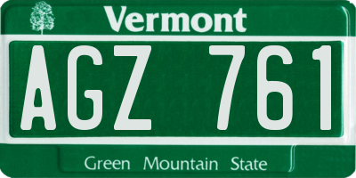 VT license plate AGZ761
