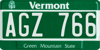 VT license plate AGZ766