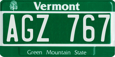 VT license plate AGZ767