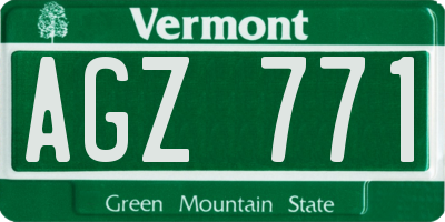 VT license plate AGZ771