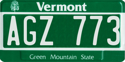 VT license plate AGZ773