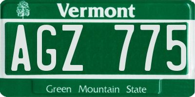 VT license plate AGZ775