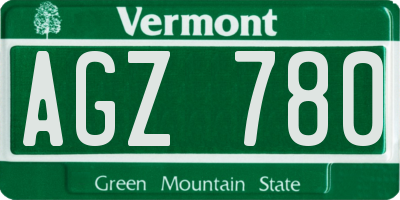 VT license plate AGZ780