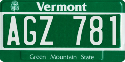 VT license plate AGZ781