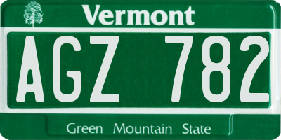 VT license plate AGZ782