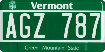 VT license plate AGZ787