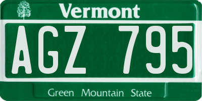 VT license plate AGZ795