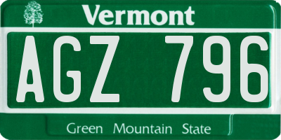 VT license plate AGZ796