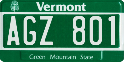 VT license plate AGZ801