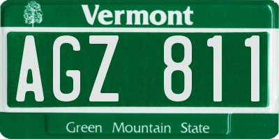 VT license plate AGZ811