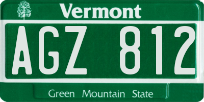 VT license plate AGZ812