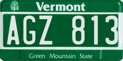 VT license plate AGZ813