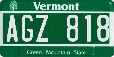 VT license plate AGZ818
