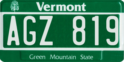 VT license plate AGZ819