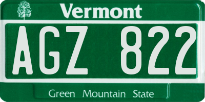 VT license plate AGZ822