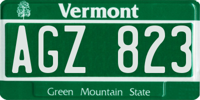 VT license plate AGZ823