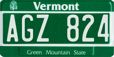 VT license plate AGZ824
