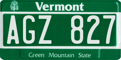VT license plate AGZ827