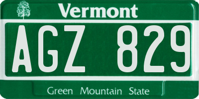 VT license plate AGZ829