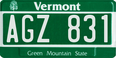 VT license plate AGZ831